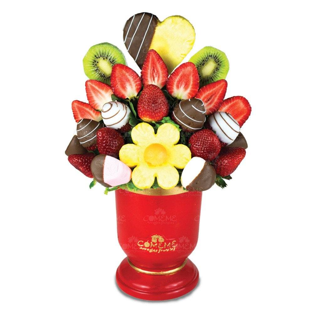 copa - Copa abanico de fresas - Arreglo Frutal Comeme - Comeme