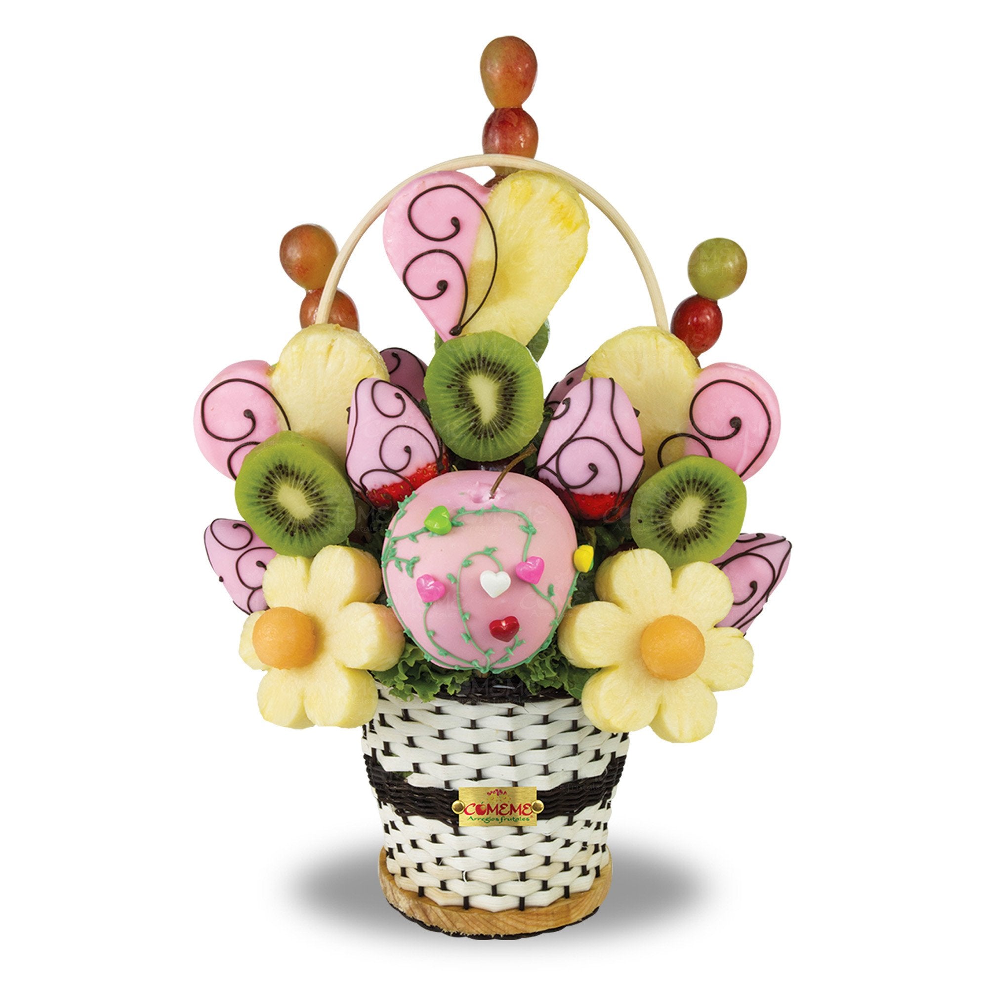 Arreglos Frutales - Florecer Rosa Deluxe - Arreglo Frutal Comeme - Comeme