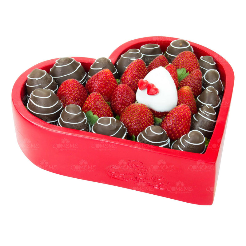 Cajas Frutales - Corazón de fresa Normal - Arreglo Frutal Comeme - Comeme
