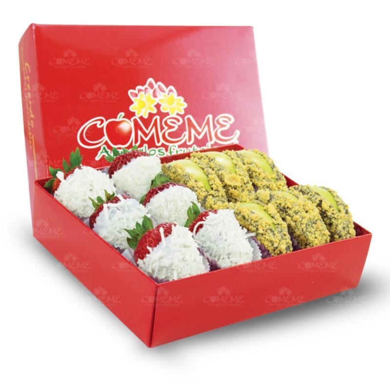Cajas Frutales - Fresas y Manzanas Decoradas - Caja Comeme - Comeme