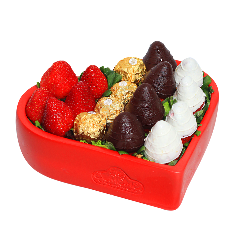 Arreglos Frutales - Chocobesos corazón - Comeme